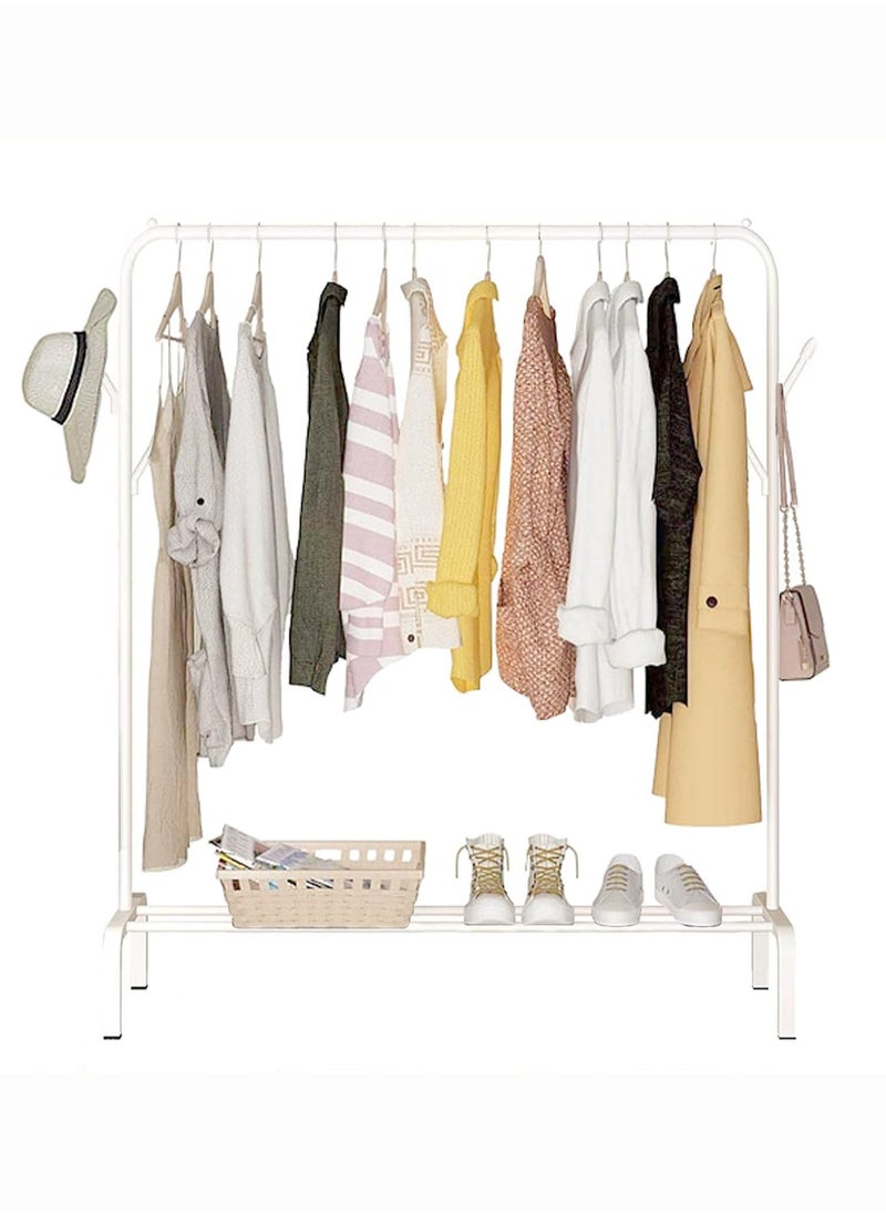 Monda Clothes Organizer And Coated Metal Rack, Metal Clothing Rack, 43.3 Inches Garment Rack with Bottom Shelf for Hanging Clothes, Coats, Skirts, Shirts, Sweaters  - Image 2