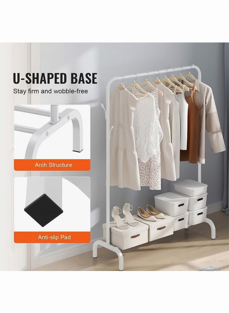 Monda Clothes Organizer And Coated Metal Rack, Metal Clothing Rack, 43.3 Inches Garment Rack with Bottom Shelf for Hanging Clothes, Coats, Skirts, Shirts, Sweaters  - Image 3