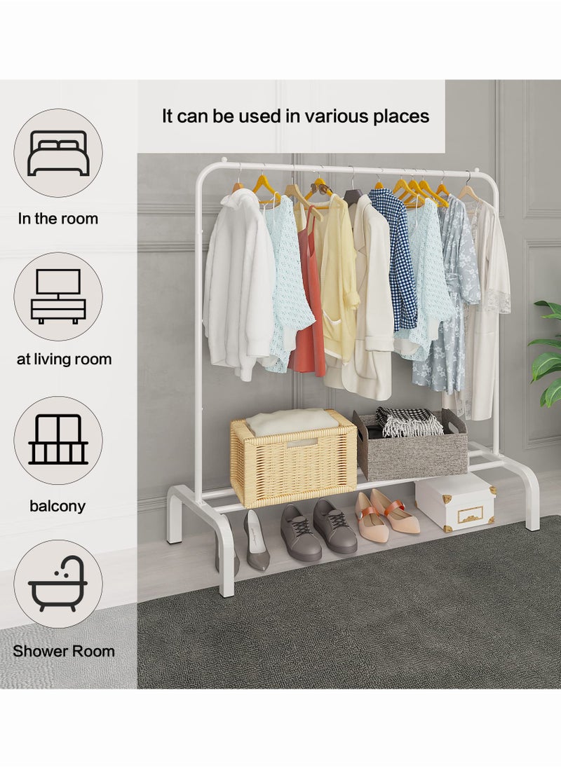 Monda Clothes Organizer And Coated Metal Rack, Metal Clothing Rack, 43.3 Inches Garment Rack with Bottom Shelf for Hanging Clothes, Coats, Skirts, Shirts, Sweaters  - Image 5