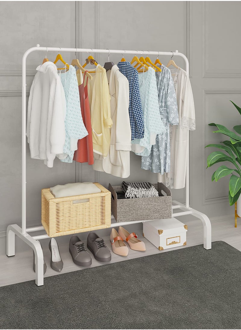 Clothes Organizer And Coated Metal Rack, Metal Clothing Rack, 43.3 Inches Garment Rack with Bottom Shelf for Hanging Clothes, Coats, Skirts, Shirts, Sweaters - pzsku/Z56EB7917A31C4F0E11F8Z/45/_/1728627026/468472cb-44c2-41b9-ba3a-3154b8b957de