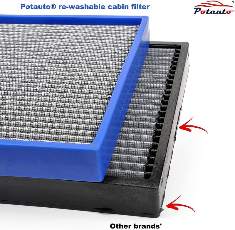 POTAUTO Re-Washable Cabin Air Filter for Multiple Car Models - Image 5