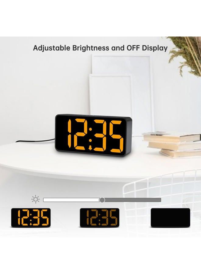 DreamSky Small Digital Alarm Clock for Bedroom, Large Big Numbers Display with Brightness Dimmer, Electric Bedside Desk Clock with USB Charging Port, Adjustable Alarm Volume, 12/24Hr, Snooze - Image 3