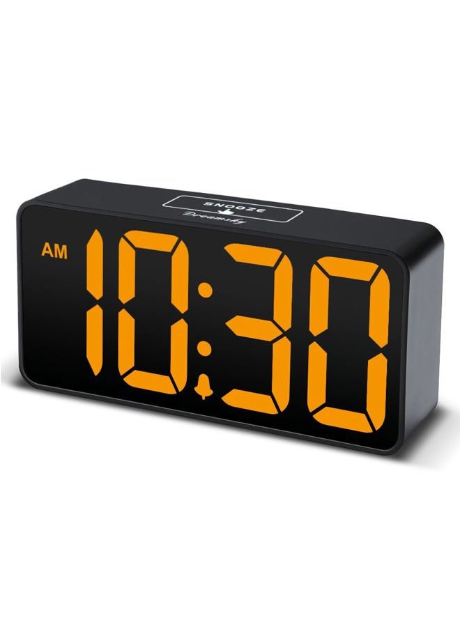DreamSky Small Digital Alarm Clock for Bedroom, Large Big Numbers Display with Brightness Dimmer, Electric Bedside Desk Clock with USB Charging Port, Adjustable Alarm Volume, 12/24Hr, Snooze - Image 1