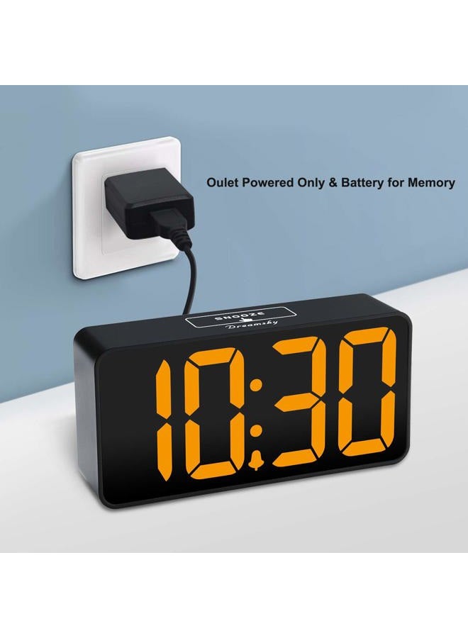DreamSky Small Digital Alarm Clock for Bedroom, Large Big Numbers Display with Brightness Dimmer, Electric Bedside Desk Clock with USB Charging Port, Adjustable Alarm Volume, 12/24Hr, Snooze - Image 2