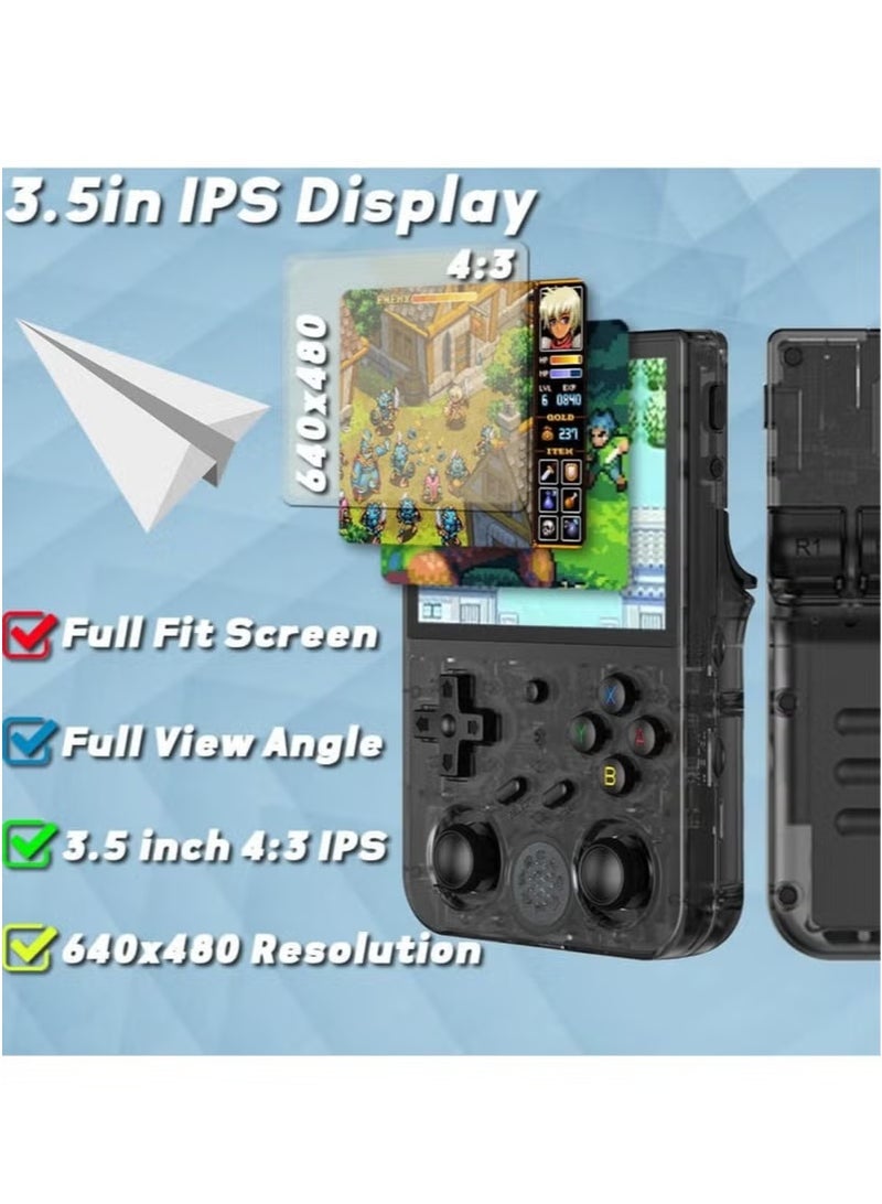 أنبيرنيك نظام Linux للألعاب RG353VS Retro Handheld Game، شاشة IPS RG3566 مقاس 3.5 بوصة، مع بطاقة TF 256G مثبتة مسبقًا 15000 لعبة، تدعم 5G WiFi 4.2 بلوتوث عبر الإنترنت، والبث وHDMI (أسود) - Image 1