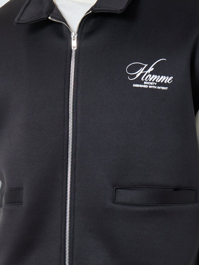 ستايلي جاكيت بومبر رجالي أسود بقصة واسعة - Image 3