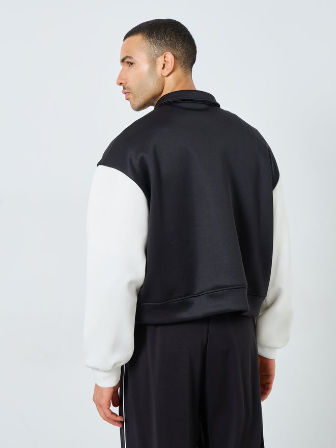 ستايلي جاكيت بومبر رجالي أسود بقصة واسعة - Image 4