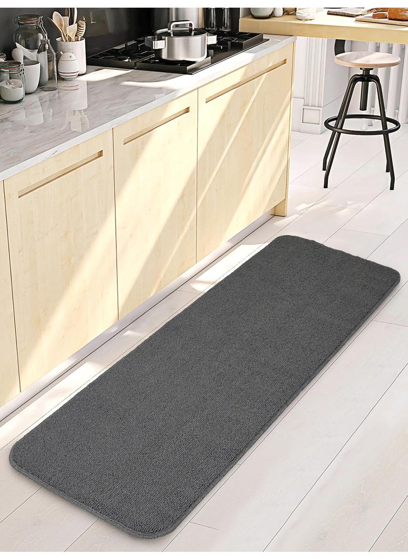 SARAL HOME EASY LIVING Saral Home Solid Soft PP Yarn Durable Washable Multipurpose Runner for HomeKitchenLiving AreaLobbyOffice Entrance with Anti Skid Backing Dark Grey 43Cm X 120 Cm  - Image 1