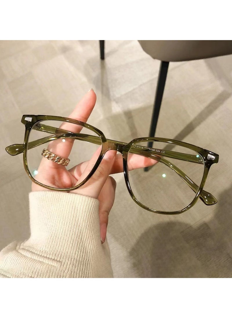 Generic The oval retro myopia glasses frame can be equipped with prescription anti-blue light small face flat glasses 