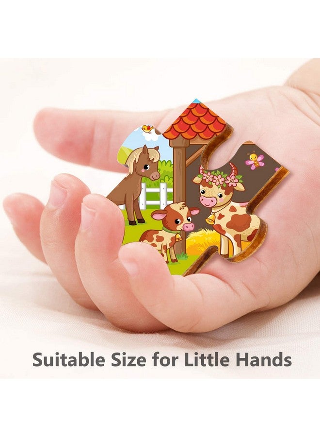 Webby Farm Animals Wooden Jigsaw Puzzle, 24pcs, Multicolor - Image 4