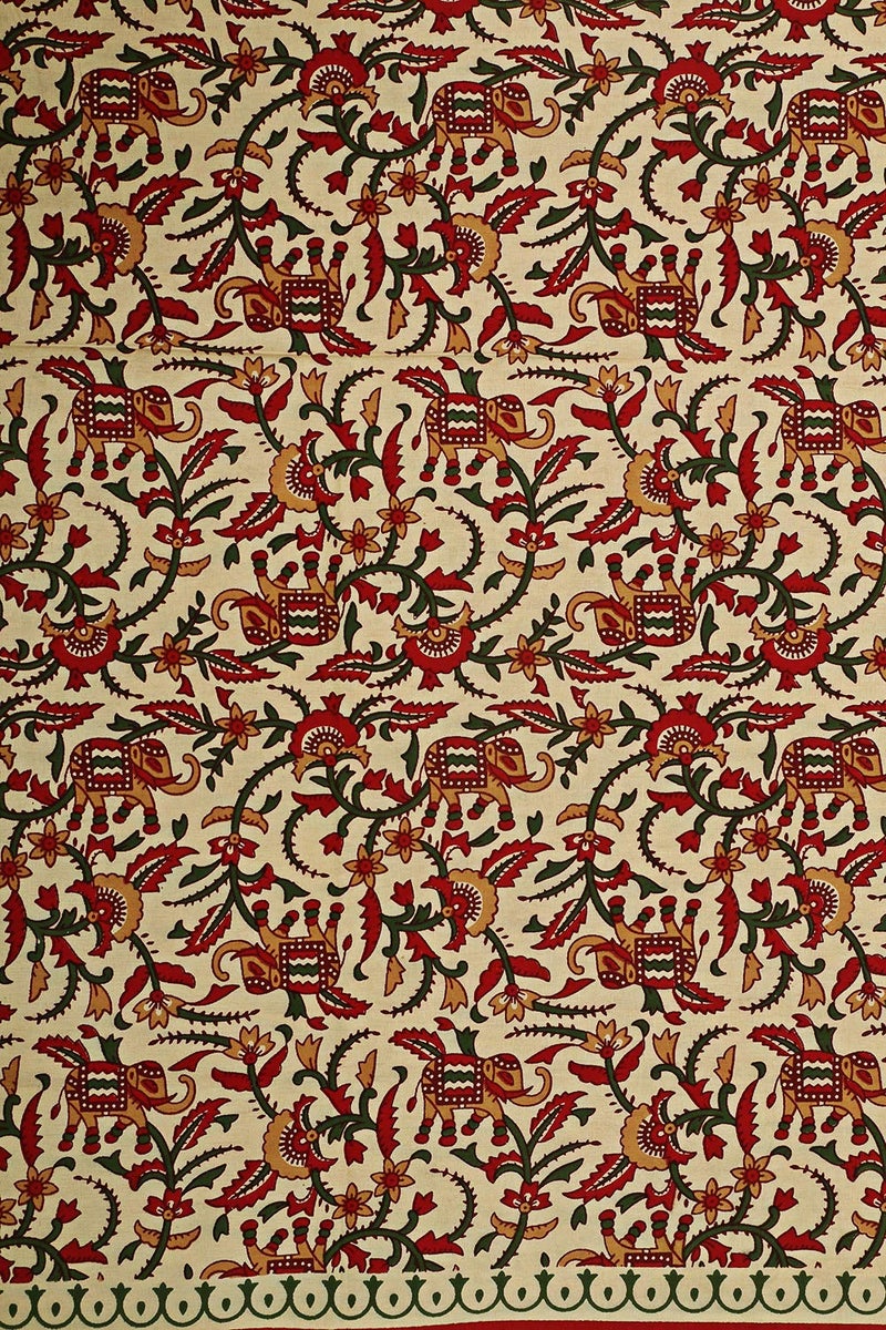 ART WORLD King Size Double Bed Sheet with Pillow Covers Pure Cotton Rajasthani Jaipuri Traditional Printed Bedcover (Red, King) - Image 3