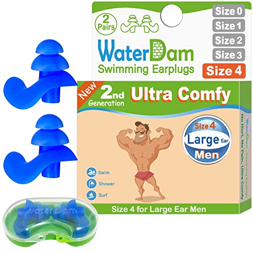 WaterDam Swimming Ear Plugs Great Waterproof Ultra Comfy Earplugs Prevent Swimmer's Ear - Image 1