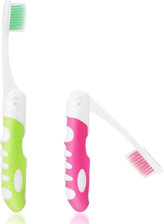 COLBEX 2Pcs Portable Foldable Toothbrush, Travel Size ToothbrushS, Folding Toothbrush, Soft Travel Toothbrush, Adult Kit for Camping, Hiking, Home, School - Image 1