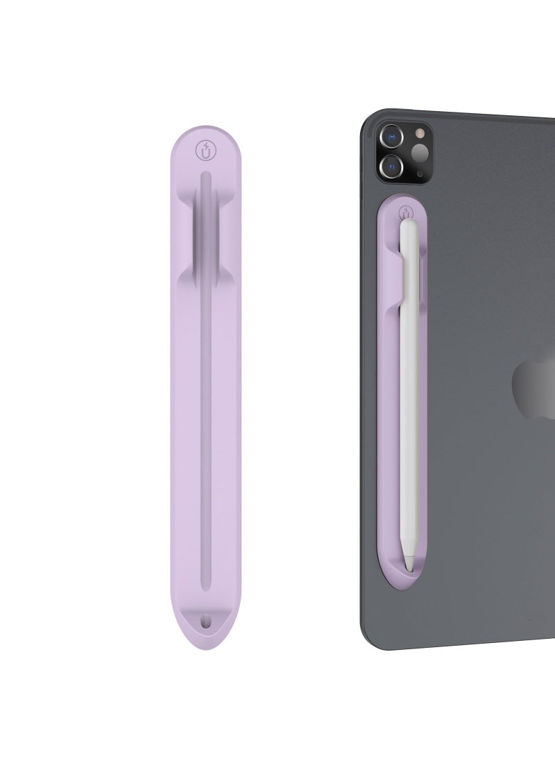 Silicone Magnetic Apple Pencil Holder with 3M Adhesive Purple (Apple Pencil PRO &(USB-C)& 2 & 1)