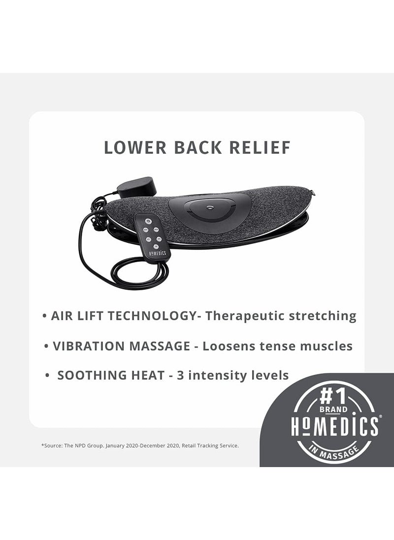 HoMedics Homedics Lumbar Lift Back Stretcher with Vibration Massage and Soothing Heat Air Lift Technology Adjustable Intensity 2 Auto Programs Compact and Portable Increases Flexibility Relieves Pain  - Image 2