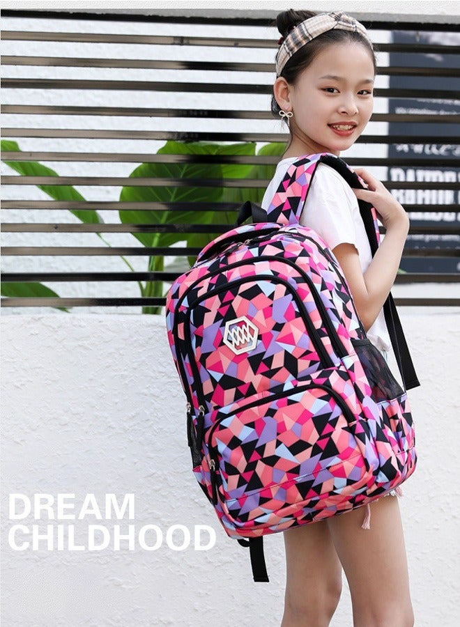 Joychic مجموعة من 3 قطع من حقائب الظهر الملونة للطلاب، حقيبة مدرسية قابلة للتنفس وقابلة للحمل مع حقيبة غداء لطلاب المرحلة الإعدادية والمتوسطية - Image 2