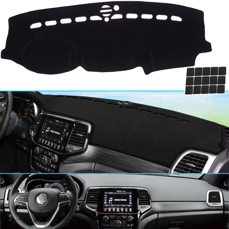 Generic KEYOOG Dashboard Cover Dash Mat Fit for Je-ep Grand Cherokee 2021-2011 (WK2 Body Code,W/o HUD Models,Not Fit Grand Cherokee L),Car Dash Board Mat Anti-Glare Carpet,Non-Slip Pad (Black)  - Image 1