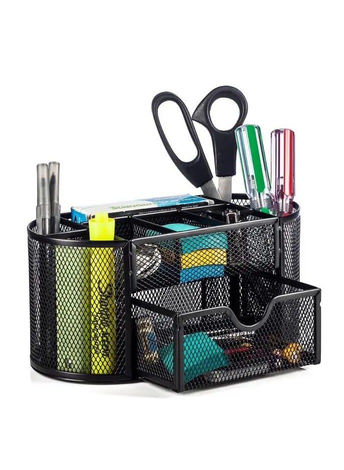 منظم مكتب شبكي لسطح المكتب وحامل شارة صندوق تخزين - 1 قطعة - (13x10.5x22cm) - Image 2
