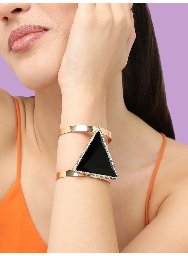 سوهي سوار الحفلة المصمم من الحجر المطلي بالذهب