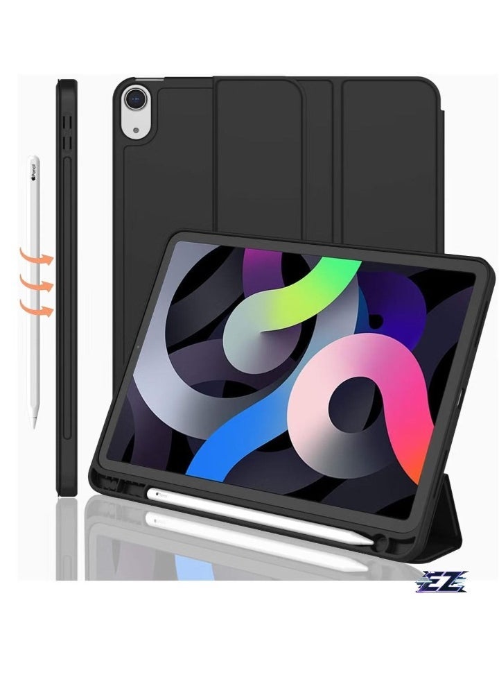 ELTRAZONE iPad Air 11 Inch Case M2 2024 – iPad Air 5th/4th Generation Case 2022/2020 10.9 Inch with Pencil Holder, Trifold Stand Smart Case – Black, Sleek, Durable, and Protective Design for iPad - Image 1