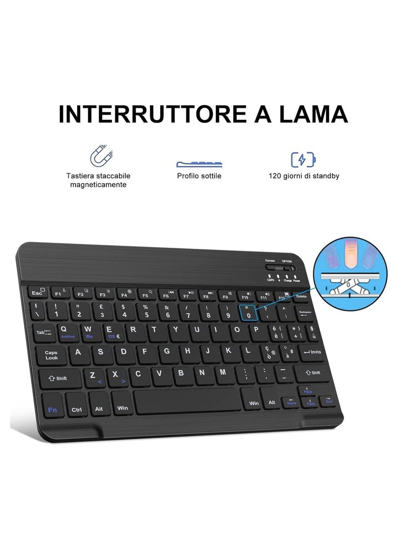 TIGER Slim Protective Keyboard Case for iPad Air 11 Inch M2 – Wireless Keyboard for iPad Air 5/4 & iPad Pro 11" (1-4 Gen), Dual Language Layout, Stylish Black Case for Enhanced Typing and Protection - Image 4