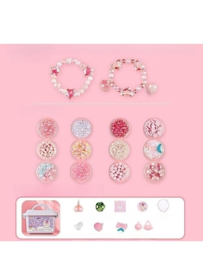 MIXDE Children's Beaded Toy DIY Handmade Girl Hand-Wound Beads to Wear Necklace Bracelet Puzzle Set  - Image 1