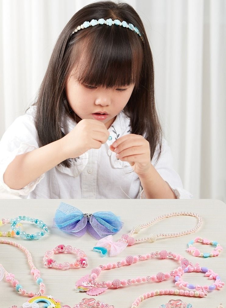 MIXDE Children's Beaded Toy DIY Handmade Girl Hand-Wound Beads to Wear Necklace Bracelet Puzzle Set  - Image 4