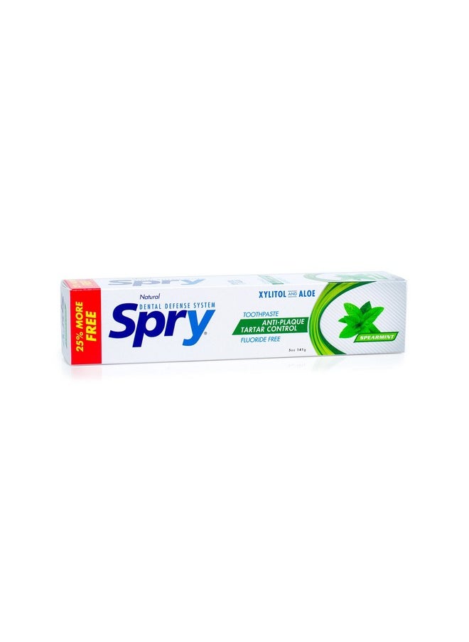 Spry Spry Xylitol Toothpaste 5oz, Fluoride Free Toothpaste Adult and Kids, Teeth Whitening Toothpaste with Xylitol, Natural Breath Freshening, Mouth Moisturizing Ingredients, Spearmint (Pack of 1)  - Image 5