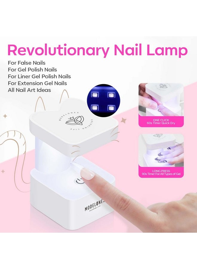 modelones modelones Gel x Nail Kit, Nail Tips and Glue Gel Kit with Nail Glue Gel, 500Pcs Long Coffin Nail 10Sizes, Nail Dehydrator, Ultra-Portable LED Nail Lamp, Gel Nail Extension Kit Salon Gifts for Women  - Image 4