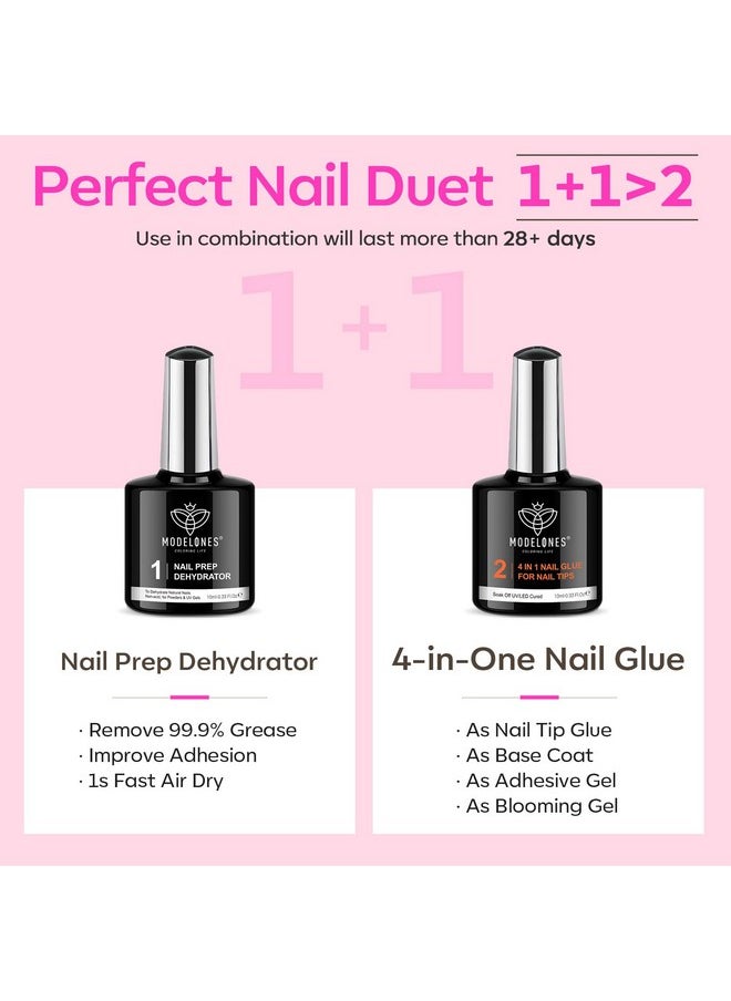 modelones modelones Gel x Nail Kit, Nail Tips and Glue Gel Kit with Nail Glue Gel, 500Pcs Long Coffin Nail 10Sizes, Nail Dehydrator, Ultra-Portable LED Nail Lamp, Gel Nail Extension Kit Salon Gifts for Women  - Image 3