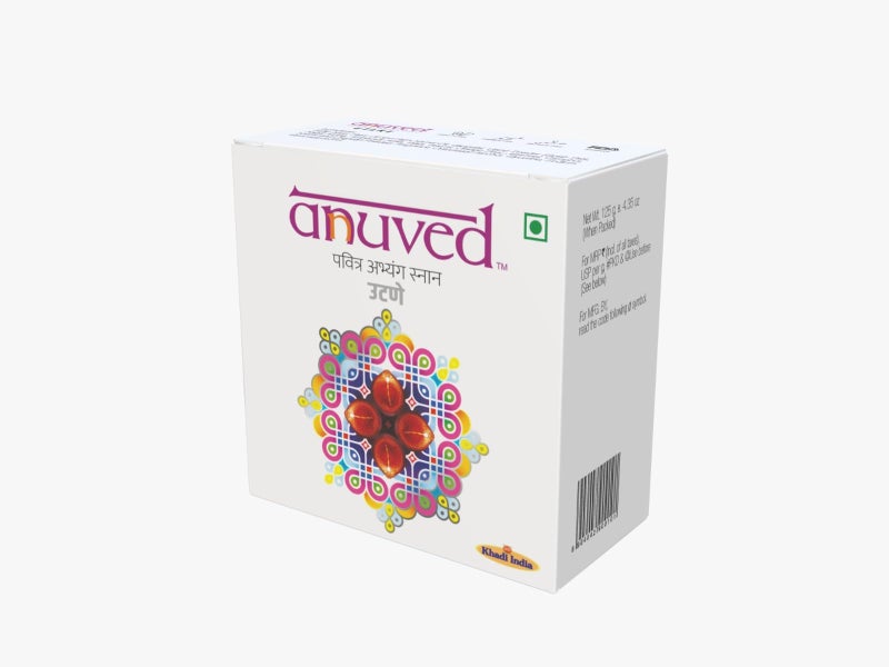 Anuved Utane (Ubtan) Natural Scrub Soap | Pack of 3 | 125g Each | Enriched with 15 Exotic Indian Herbs & Rishikesh Gangajal | Herbal Soap for Face & Bath | Soft & Glowing Skin | Tan Removal Soap - Image 3