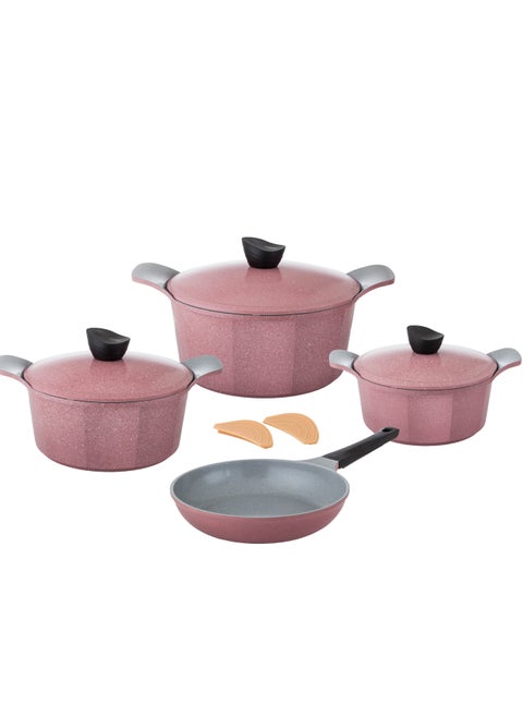 9-piece cookware set made of high-quality granite with Korean materials and specifications and Saudi industry