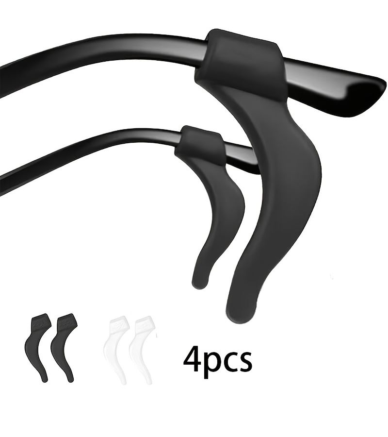 4 Pcs 2 Pairs Anti Slip Eyeglass Arms With Ear Clips For Reading Fashion Glasses Gym Office Use Compatible With Women And Men - Image 2