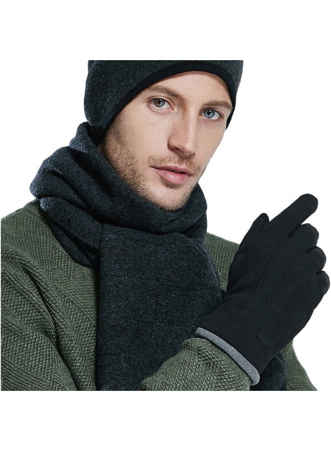 JIUMU Warm Gloves For Men, Autumn And Winter Windproof, Cold-Resistant, Anti-Freeze, Fleece-Lined, For Cycling, Driving, Electric Motorcycle, Bicycle, Touchscreen Gloves - Image 2
