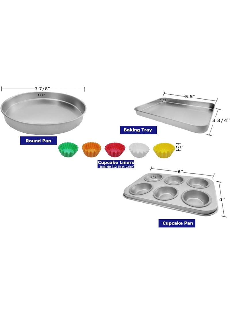 Quadrapoint Pan Set Compatible with Easy Bake Ultimate Oven | Includes Cupcake Liners THAT WILL FIT IN OVEN UNLIKE OTHERS | Kids' Accessories for Cooking Easy Bake Oven Mixes - Image 2