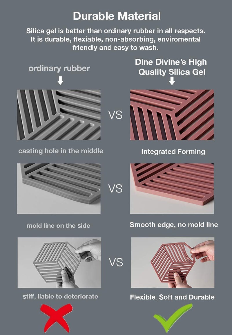 HARI - Set of 4 Silicone Trivets | Coaster | Pot Holder | Placemat for Home Kitchen and Dining Table - Image 5