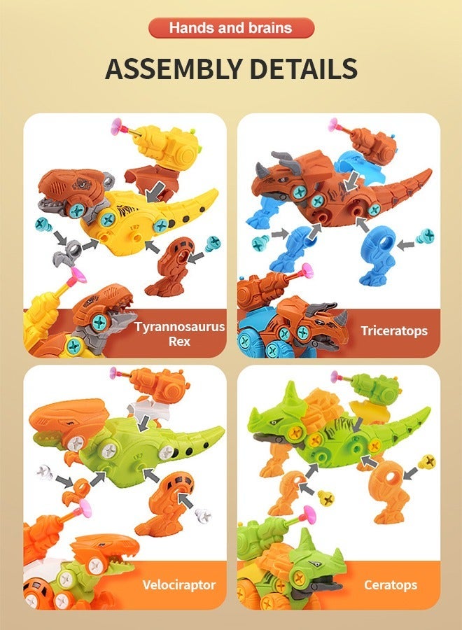 GROIC Take Apart Dinosaur Toys for Kids - Dino Building Toy Set Electric Drill STEM Educational Construction Gifts - Image 3