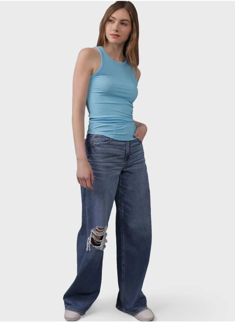 American Eagle Crew Neck Knitted Tank Top