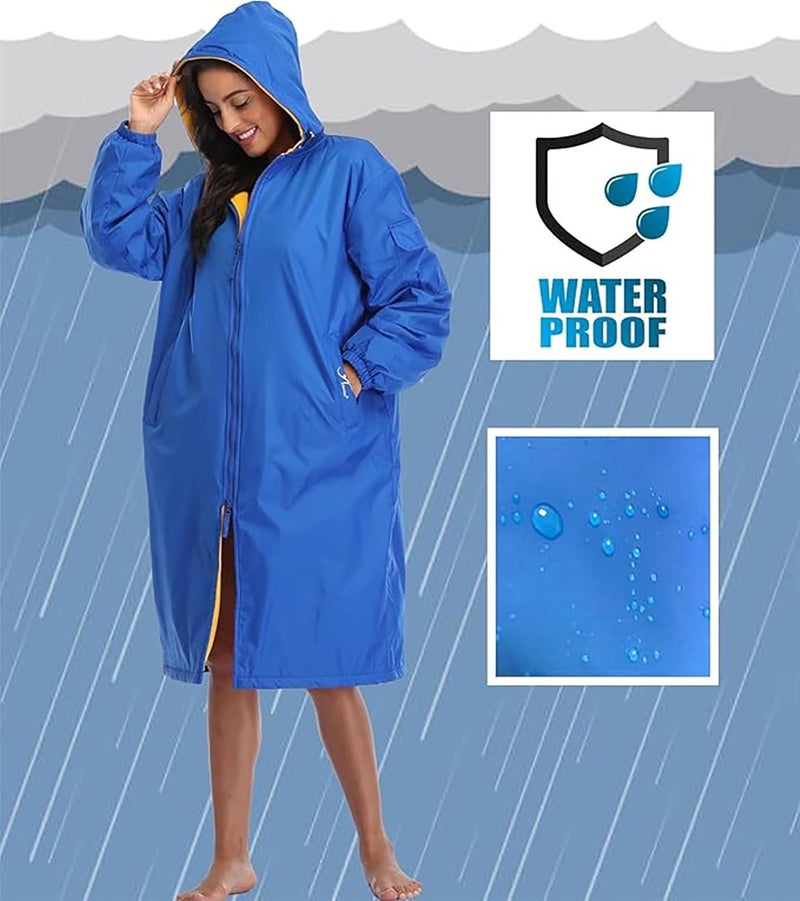Adoretex Unisex Waterproof Swim Parka, Quick-dry Warm Coat Water Sports Jacket for Adults & Kids-PK005-Navy/Black-YL - Image 5