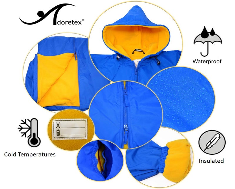 Adoretex Unisex Waterproof Swim Parka, Quick-dry Warm Coat Water Sports Jacket for Adults & Kids-PK005-Navy/Black-YL - Image 4