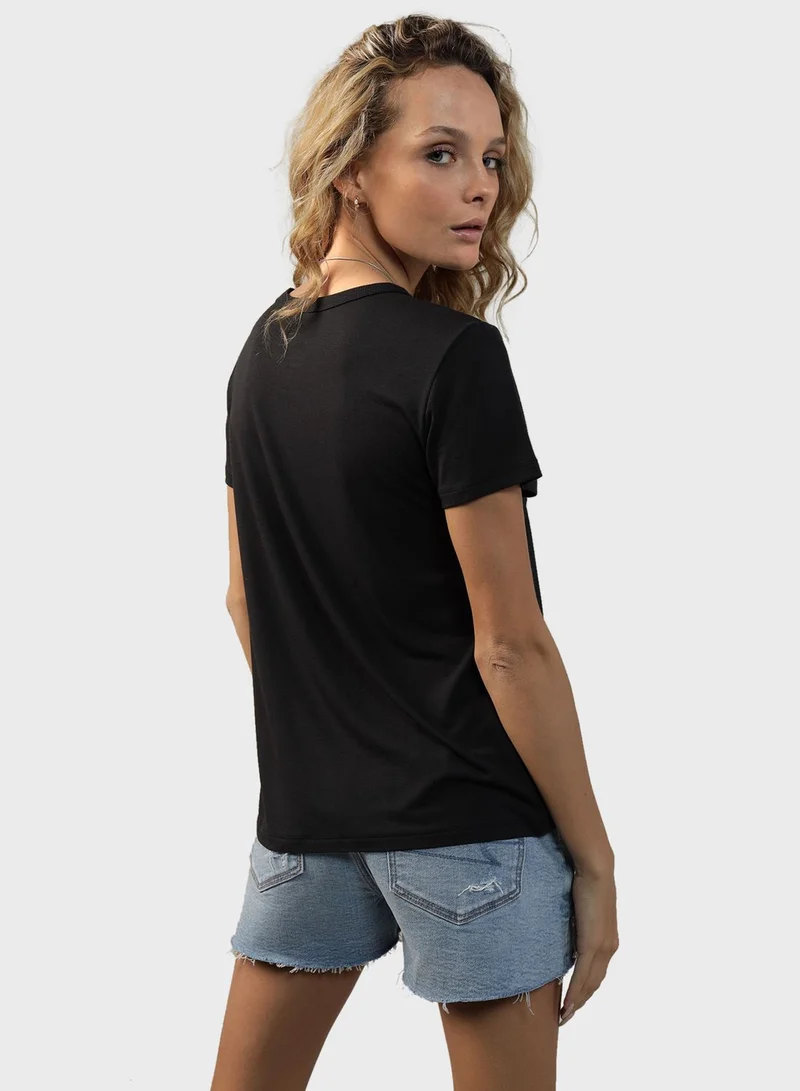 American Eagle Essential Crew Neck Knitted T-Shirt