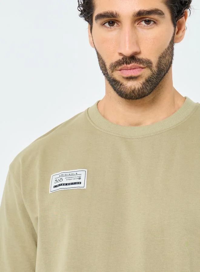 Styli Styli Badge Oversized T-Shirt and Elasticated Joggers Co-Ords
