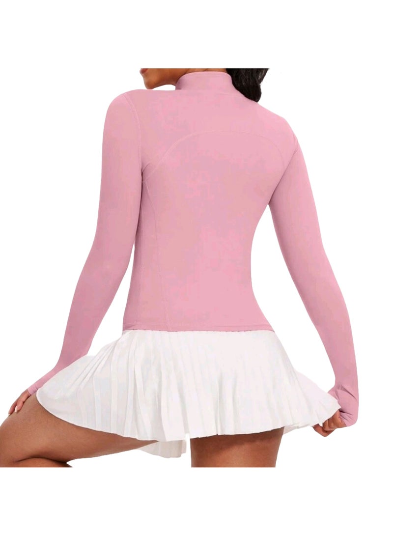 Sweet Cathy Sports Crop Top Long Sleeve Workout Jacket Sports Tee Yoga Top Slim Fit Quick Dry Athletic Fitness Sportswear for Women - Image 2