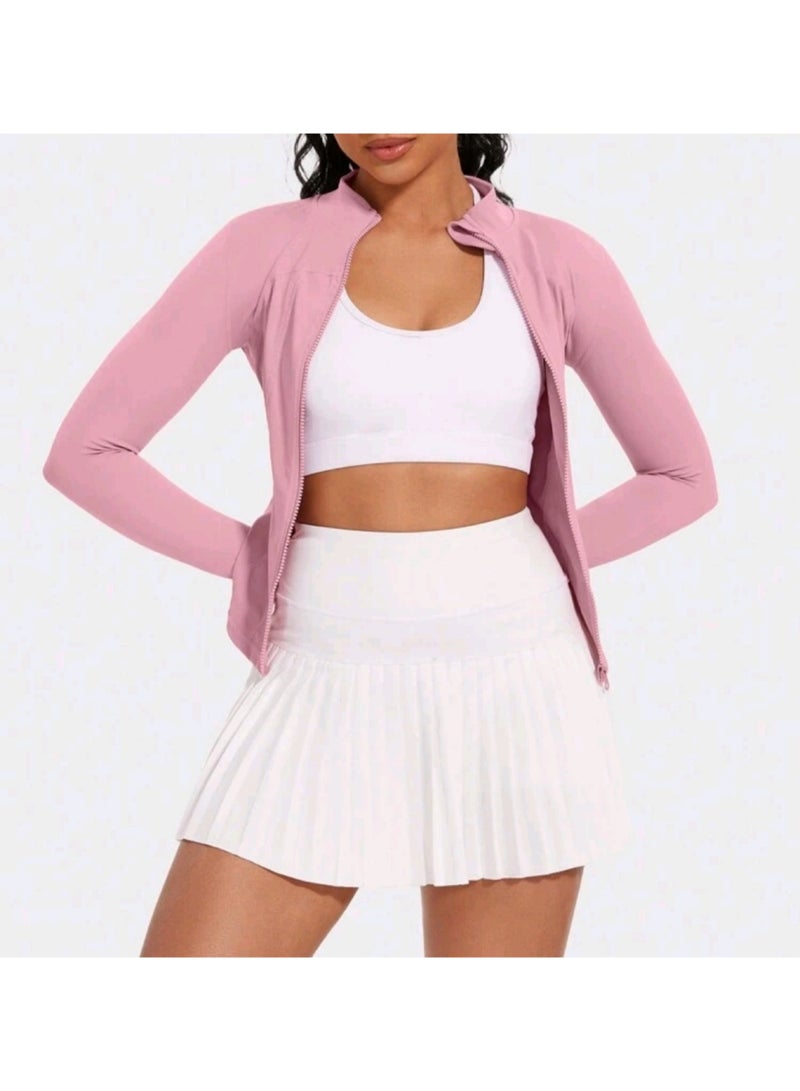 Sweet Cathy Sports Crop Top Long Sleeve Workout Jacket Sports Tee Yoga Top Slim Fit Quick Dry Athletic Fitness Sportswear for Women - Image 4