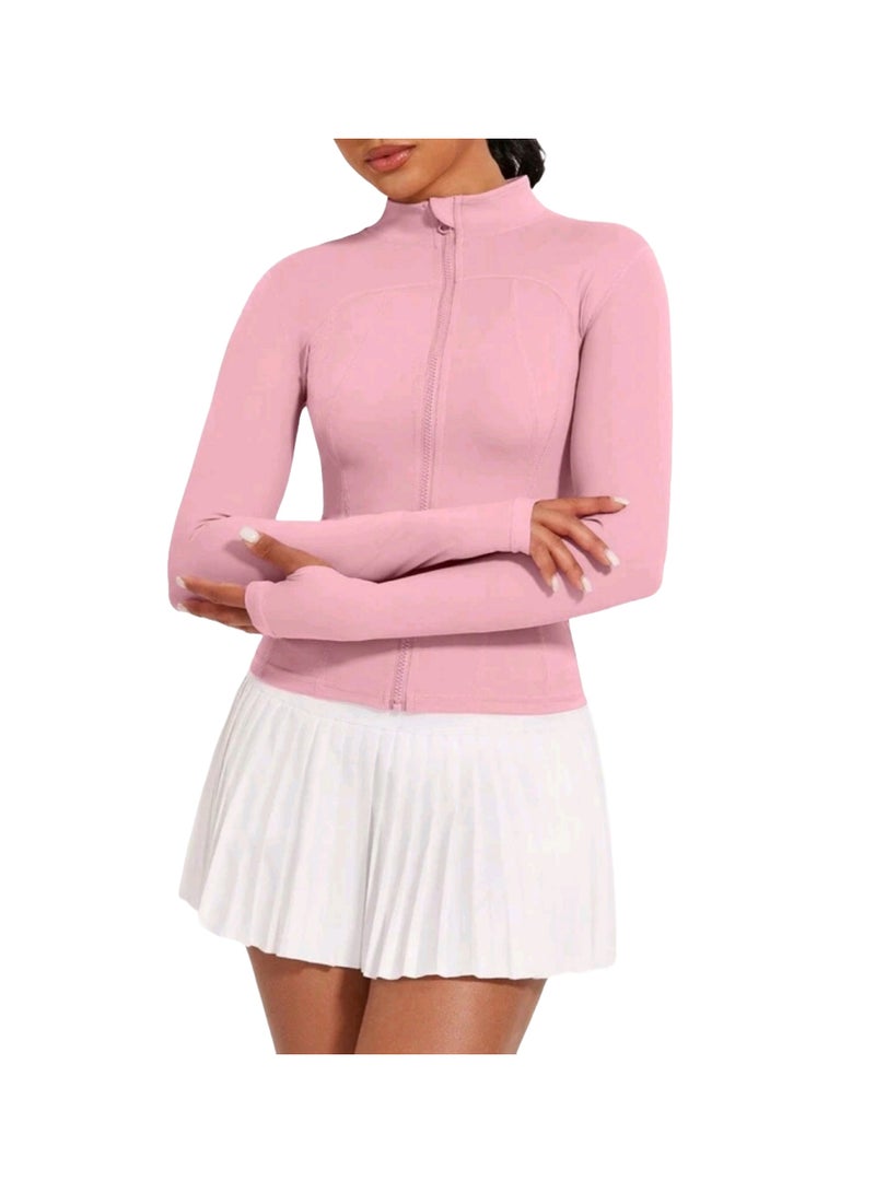 Sweet Cathy Sports Crop Top Long Sleeve Workout Jacket Sports Tee Yoga Top Slim Fit Quick Dry Athletic Fitness Sportswear for Women - Image 1
