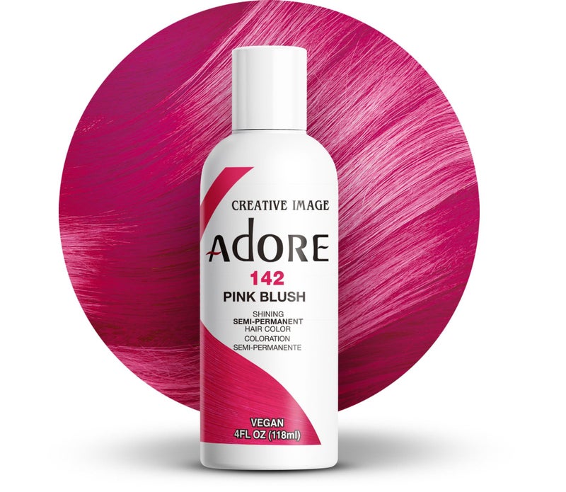 Adore Semi Permanent Hair Color (142 Pink Blush) | Vegan & Cruelty-Free Pink Hair Dye | No Ammonia, No Peroxide, No Alcohol | 4 Fl Oz - Image 1