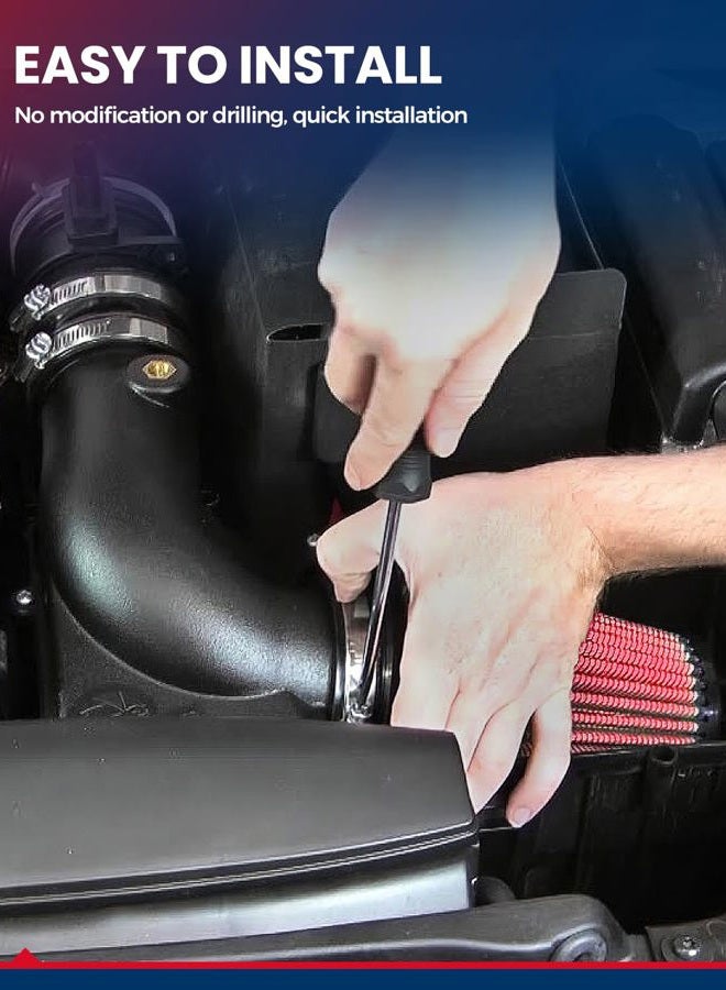 KAX Cold Air Intake Kit Compatible with Toyota Tundra 2012 2013 2014 2015 2016 2017 2018 2019 2020 2021, Red, Cold Air Intake With Heat Shield - Image 4