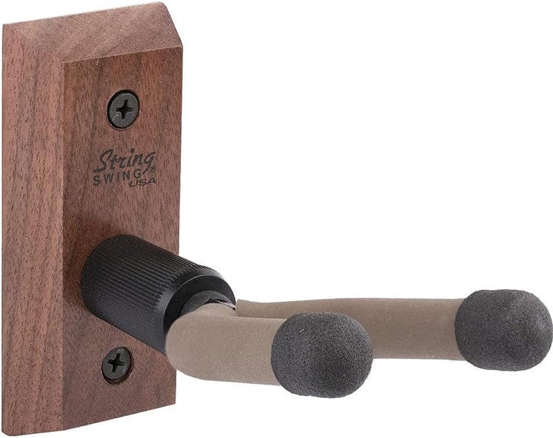 String Swing CC01B-BW Banjo Hanger Wooden Wall Holder Black Walnut Hardwood - Image 1