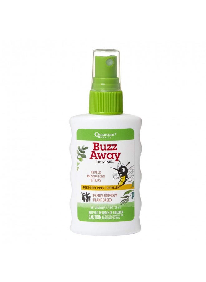 Quantum Quantum Health Buzz Away Extreme Insect Repellent|DEET Free Spray|Repels Mosquitos and Ticks|Formulated with Powerful Combo of Essential Oils|Safe for Kids|2 Ounce  - Image 1
