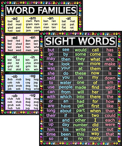 3D Learning LLF Sight Words and Word Families Posters - Laminated 14x19.5 - Educational Charts, Classroom Decorations, Back to School Supplies, Learning Posters for Preschool and Kindergarten, Homeschool Decor - Image 1